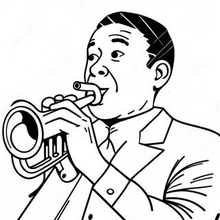 Jazz Musician Playing Trumpet Coloring Page 37694-30162