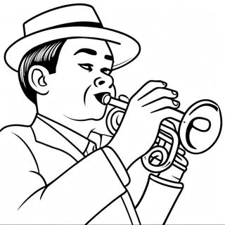 Jazz Musician Playing Trumpet Coloring Page 37694-30164