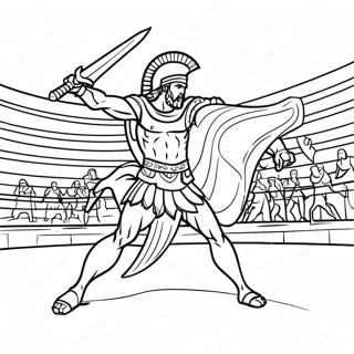 Z Achilles Battling In The Arena Coloring Page 37714-30177