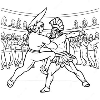 Z Achilles Battling In The Arena Coloring Page 37714-30178