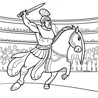 Z Achilles Battling In The Arena Coloring Page 37714-30180