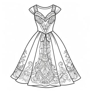 Fashionable Dress Coloring Page 37724-30185