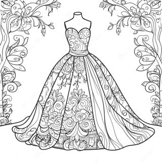 Fashionable Dress Coloring Page 37724-30187