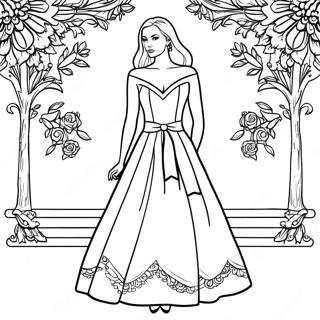 Fashionable Dress Coloring Page 37724-30188