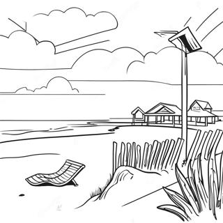 Outer Banks Beach Scene Coloring Page 3776-3049