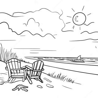 Outer Banks Beach Scene Coloring Page 3776-3050