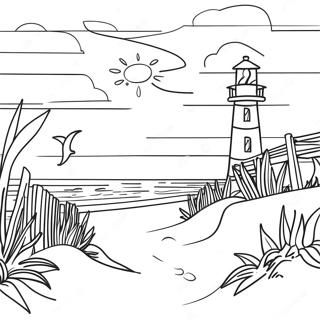 Outer Banks Beach Scene Coloring Page 3776-3052