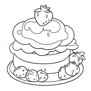 Delicious Strawberry Shortcake With Cherry Jam Coloring Page 37784-30233