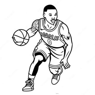 Damian Lillard Action Shot Coloring Page 37833-30273