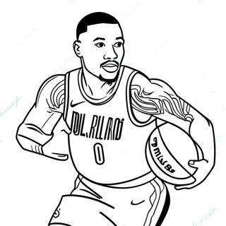 Damian Lillard Action Shot Coloring Page 37833-30275