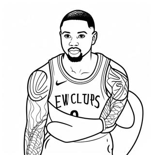 Damian Lillard Action Shot Coloring Page 37833-30276