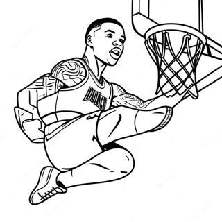 Damian Lillard Dunking Coloring Page 37834-30270