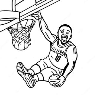 Damian Lillard Dunking Coloring Page 37834-30271