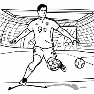 Lewandowski Scoring A Goal Coloring Page 37844-30278