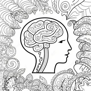 Colorful Brain With Diverse Patterns Coloring Page 37854-30285