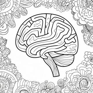 Colorful Brain With Diverse Patterns Coloring Page 37854-30287