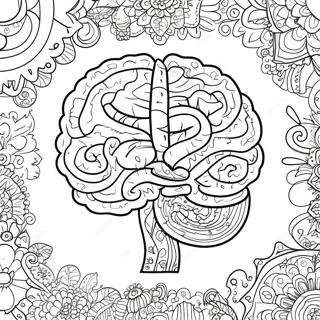 Colorful Brain With Diverse Patterns Coloring Page 37854-30288