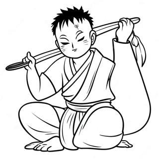 Gaara With Sand Gourd Coloring Page 37874-30305