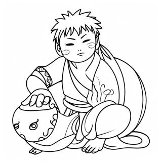 Gaara With Sand Gourd Coloring Page 37874-30307