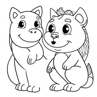 Fun Half Sheet Animal Coloring Page 37894-30328