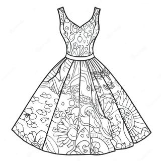 Colorful Summer Dress Coloring Page 37904-30334