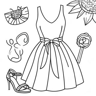 Colorful Summer Dress Coloring Page 37904-30335