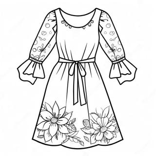 Colorful Summer Dress Coloring Page 37904-30336