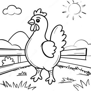 Chicken Farm Scene Coloring Page 37923-30341