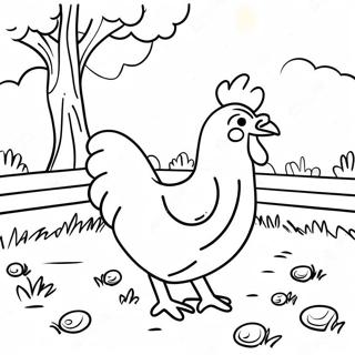 Chicken Farm Scene Coloring Page 37923-30342