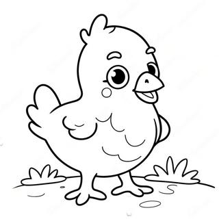 Cute Cartoon Chicken Coloring Page 37924-30349