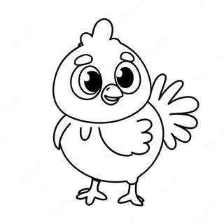 Cute Cartoon Chicken Coloring Page 37924-30350