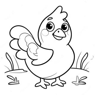 Cute Cartoon Chicken Coloring Page 37924-30351