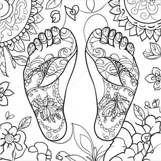 Feet Coloring Page With Colorful Patterns 37963-30373