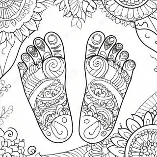 Feet Coloring Page With Colorful Patterns 37963-30376