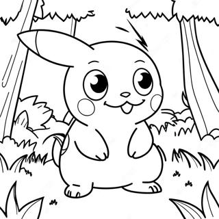 Charming Grass Type Pokemon In A Forest Coloring Page 37974-30385