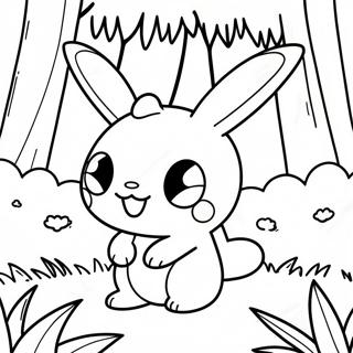 Charming Grass Type Pokemon In A Forest Coloring Page 37974-30387