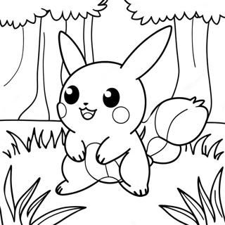 Charming Grass Type Pokemon In A Forest Coloring Page 37974-30388