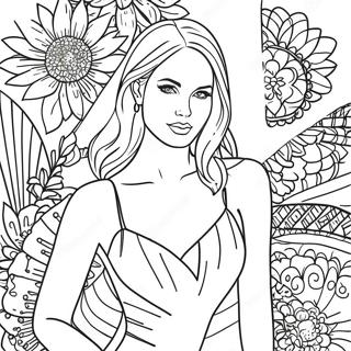 Realistic Fashion Model Coloring Page 37983-30390