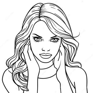 Realistic Fashion Model Coloring Page 37983-30392