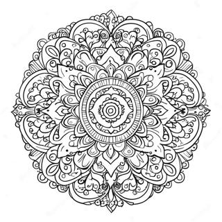 Symmetrical Mandala Coloring Page 38023-30423