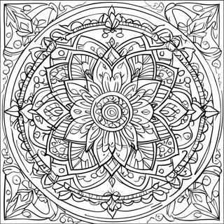 Symmetrical Mandala Coloring Page 38023-30424