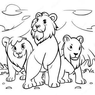 Brave Daniel Facing Lions Coloring Page 38064-30457