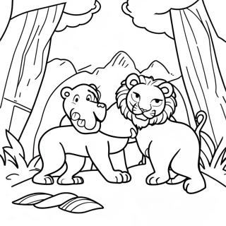 Brave Daniel Facing Lions Coloring Page 38064-30458