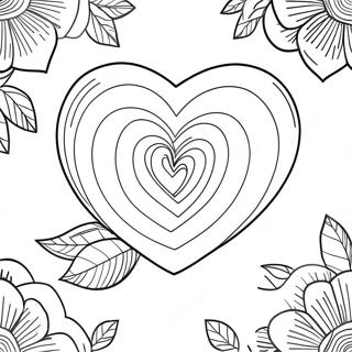 Heart Rose Coloring Page 3806-3078