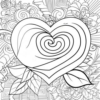 Heart Rose Coloring Page 3806-3079