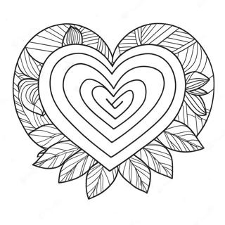 Heart Rose Coloring Page 3806-3080