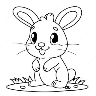 Cute Bunny Hop Coloring Page 38094-30477