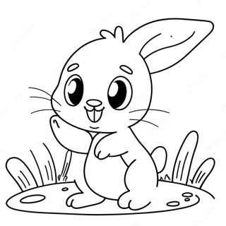 Cute Bunny Hop Coloring Page 38094-30480