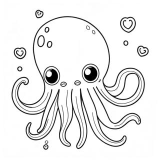 Cute Giant Squid Underwater Coloring Page 38114-30498