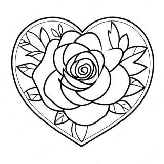 Rose Heart For Adults Coloring Pages